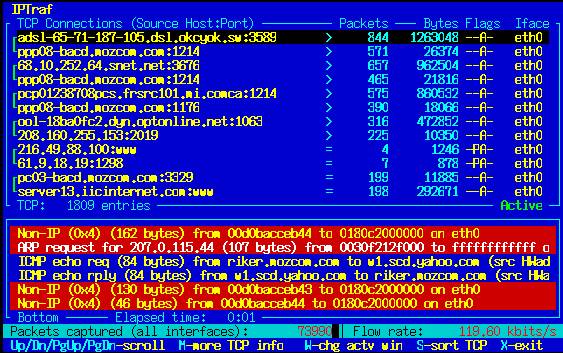介紹Linux 終端中運行的 10 個網(wǎng)絡(luò)監(jiān)視工具