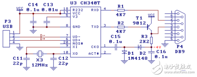 usb轉串口ch340電路圖
