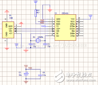 ch340g典型應(yīng)用電路