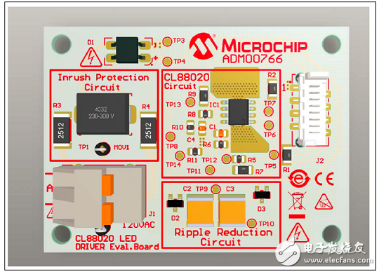 [原創(chuàng)] Microchip CL88020 120VAC 8．5W離線LED驅(qū)動方案