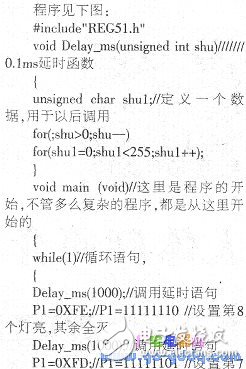 C程序語言在電路板上編寫一組流水燈