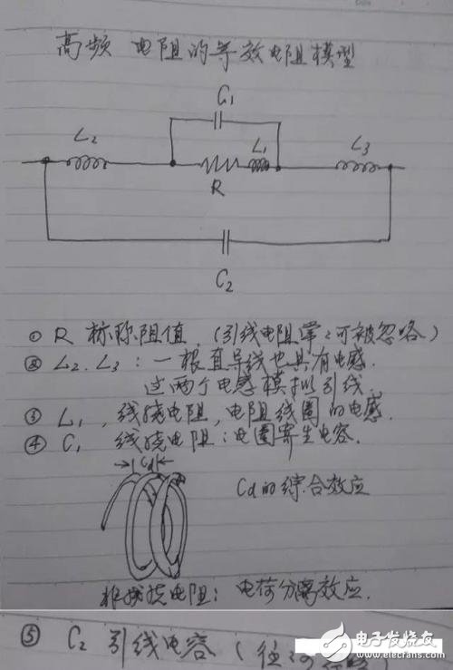 分立器件等效模型 電阻阻抗絕對值與頻率的關系
