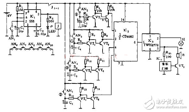 最簡(jiǎn)單電子門(mén)鈴電路圖大全（晶體管\時(shí)基電路\多諧振蕩器\NS5603\KD2538）