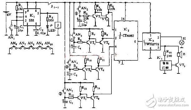 最簡(jiǎn)單電子門(mén)鈴電路圖大全（晶體管\時(shí)基電路\多諧振蕩器\NS5603\KD2538）