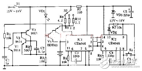 cd4046應用電路圖大全（金屬探測儀/頻率計/充電器/信號發(fā)生器）
